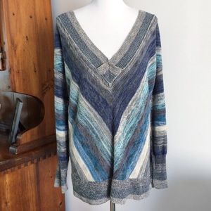 Free People Wide Double V Neck Sweater